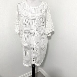 Brunny Women’s Vintage Beach Coverup Size 2X White Made in USA EUC Lightweight